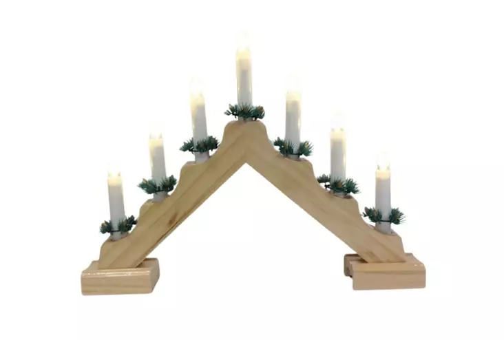 Kynttelikkö puinen 7-led - Seasonal lights  - 180755 - 1