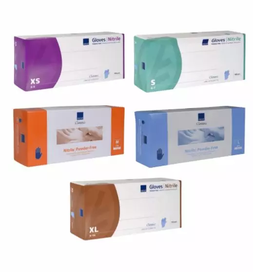Nitriilikäsine pitkä ABENA koot XS-XL - Protective equipment (gloves, headgear,  - 169805 - 1