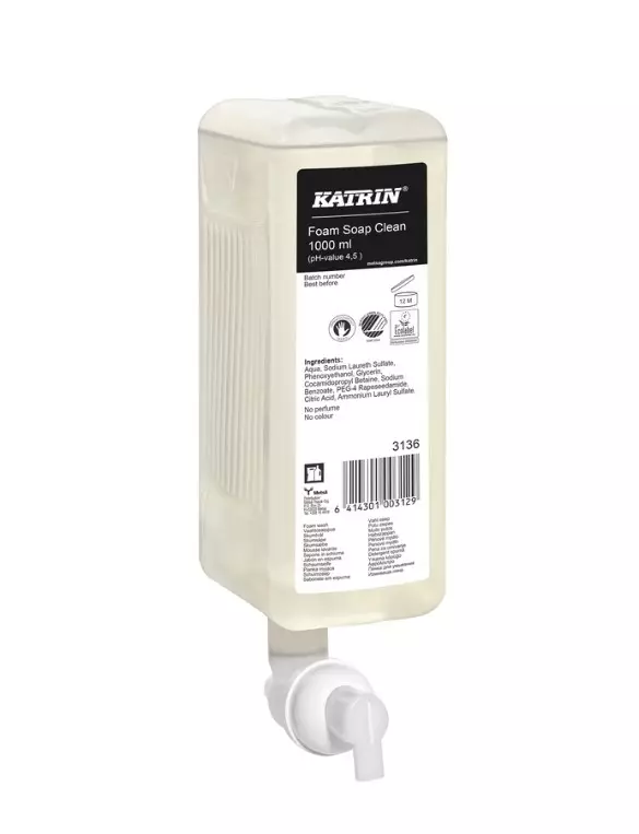 Vaahtosaippua 1L KATRIN Clean - Soaps and dispensers - 157325 - 1