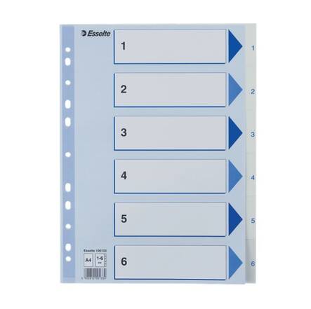 Rekisteri 1-6 A4 ESSELTE muovi - Rekisterisarjat, muoviset - 112296 - 1