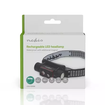 Led Otsalamppu Nedis 1000lm LHLR10WBK - Retkeily-ja harrastustarvikkeet - 143966 - 2