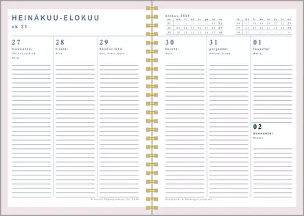 Cozy A5 2026-2027 lukuvuosikalenteri - Lukuvuosikalenterit - 188286 - 2