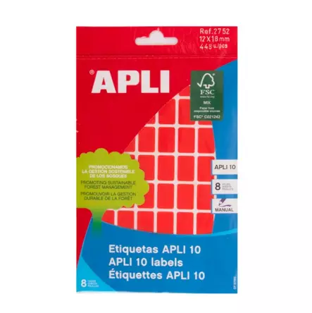 Tarraetiketti 12x18mm APLI - Labels, Printing Cards, and Label Films - 128306 - 1