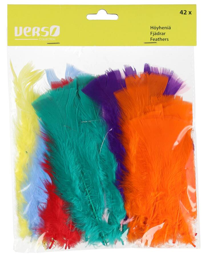 Höyhenet rautalangalla 42kpl/pss VERSO - Easter products - 132676 - 1