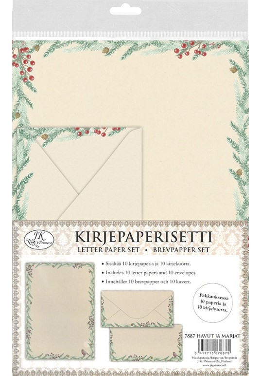 Kirjepaperisetti Havut ja marjat - Askartelutarvikkeet/kartongit - 171996 - 1