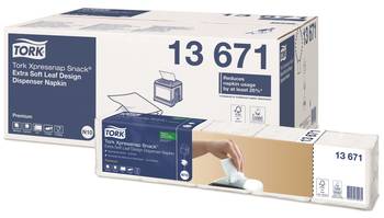 Valkoinen lehtikuvio,500kpl/pk,8pk/ltk - Napkins and paper serviettes - 159136 - 1