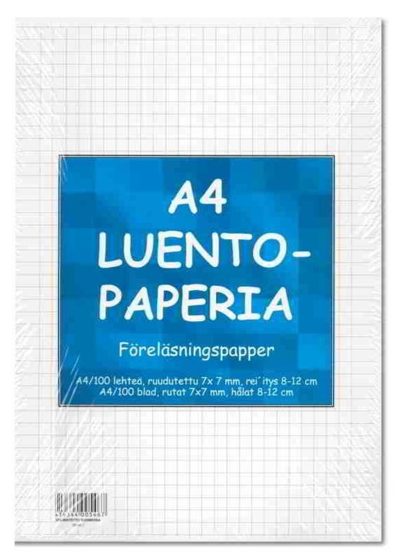 Luentopaperi A4/100 7mm PAPERIPISTE - Notepads and Other Pads - 102016 - 1