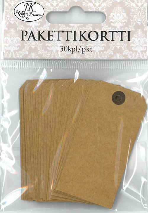 Pakettikortti 3x6cm 30kpl/pkt - Askartelutarvikkeet - 147206 - 1