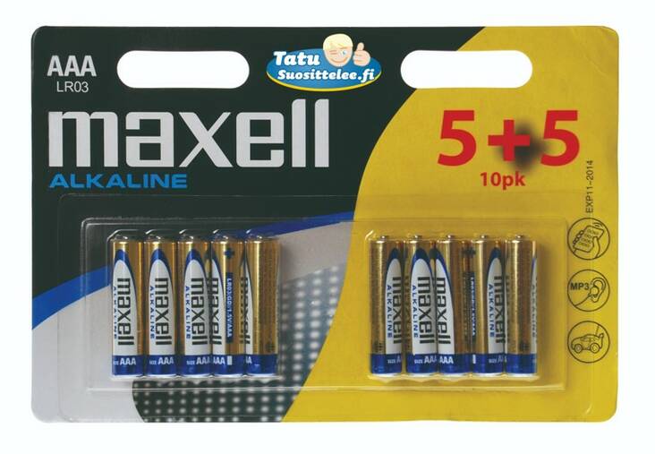 Paristo MAXELL LR3 AAA 1,5V 5+5 - Batteries - 168926 - 1