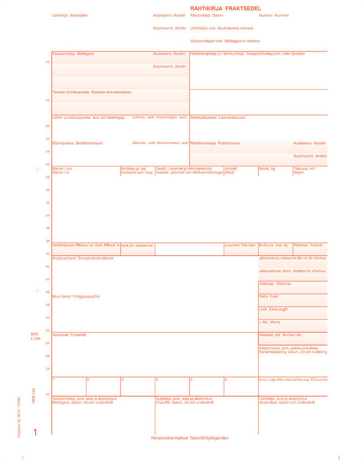 Rahtikirja 4-os setti EAN-koodilla yleis - Postimaksuetiketit ja rahtikirjat - 102246 - 1
