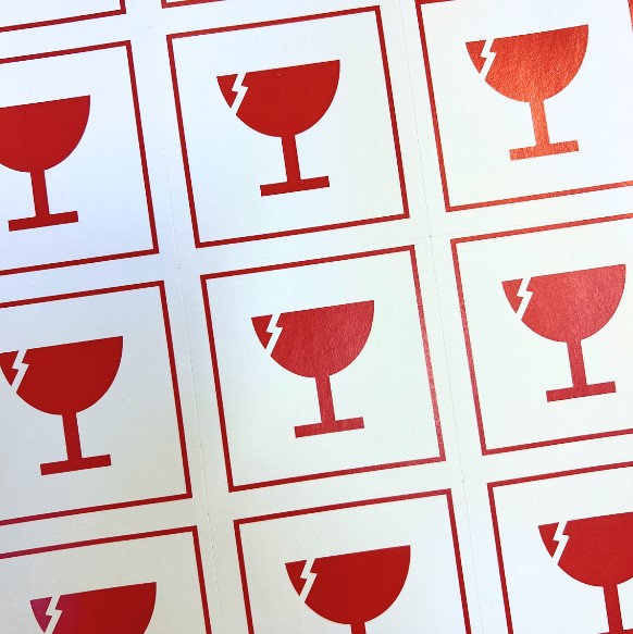 Särkyvää tarra 12kpl/arkilla - Muut erikoisteipit - 175116 - 1