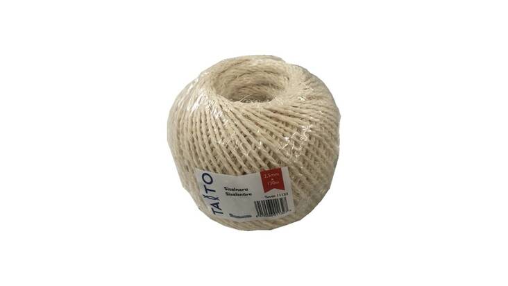 Sisalköysi 2,5mm 130m/kerä - Pientarvikkeet - 142896 - 1