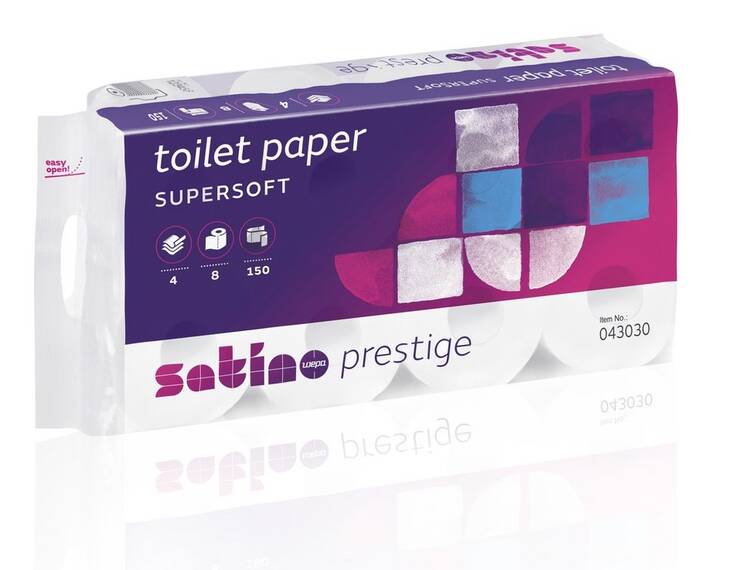 WC-paperi WEPA Satino Prestige - Pikkurullat ja annostelijat - 143076 - 1