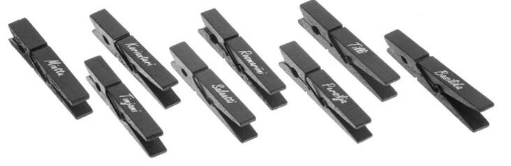 Yrttiklipsi tekstillä 8kpl/pss - Small interior decoration - 146066 - 1