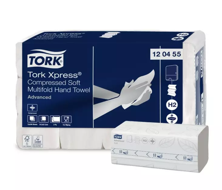 Käsipyyhe TORK Xpress H2 ketjutaitto - Liuskakäsipyyhkeet ja annostelijat - 190126 - 1