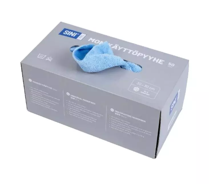 Monikäyttöpyyhe, sininen, 50kpl/pkt - Microfiber towels - 187916 - 1