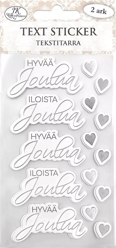 Tekstitarra Jouluteksti+sydäntarrat - Tarrat ja tarrakirjat - 186286 - 1