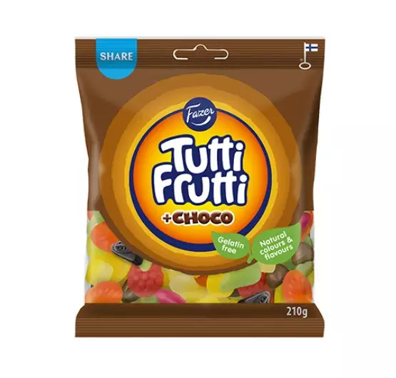 Tutti Frutti Fruity Choco 210g FAZER - Makeiset - 154706 - 1