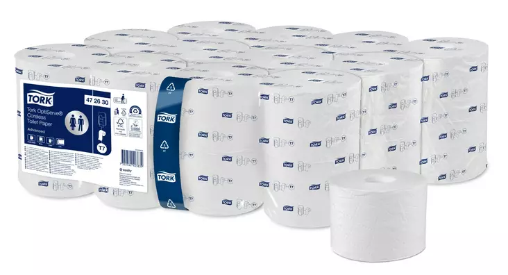 WC-paperi TORK Advance T7 hylsytön - Minijumborullat ja annostelijat - 183106 - 1