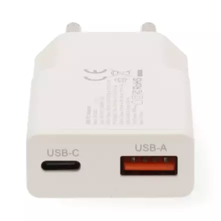 Seinälaturi 30W USB-C / USB-A - Puhelintarvikkeet - 187637 - 2