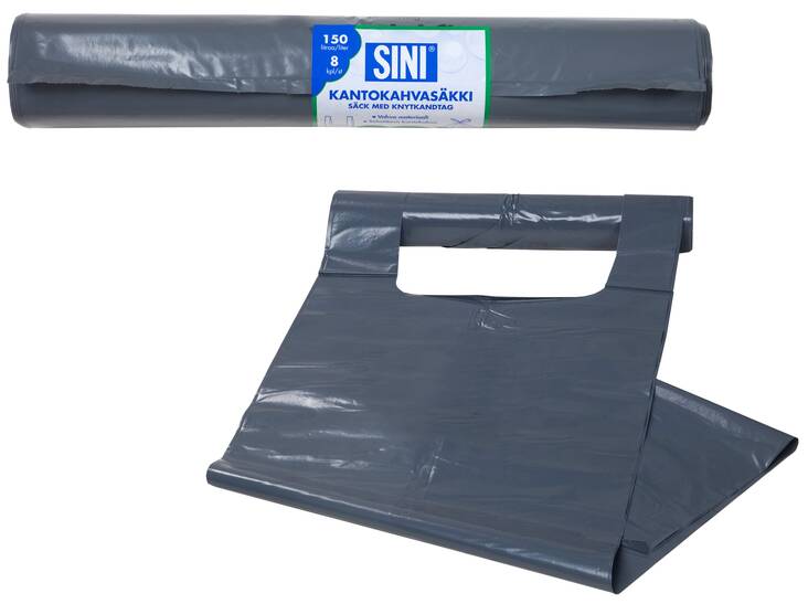 Jätesäkki 150L 8kpl/rll SINI sangoilla - Jätesäkit - 149707 - 1