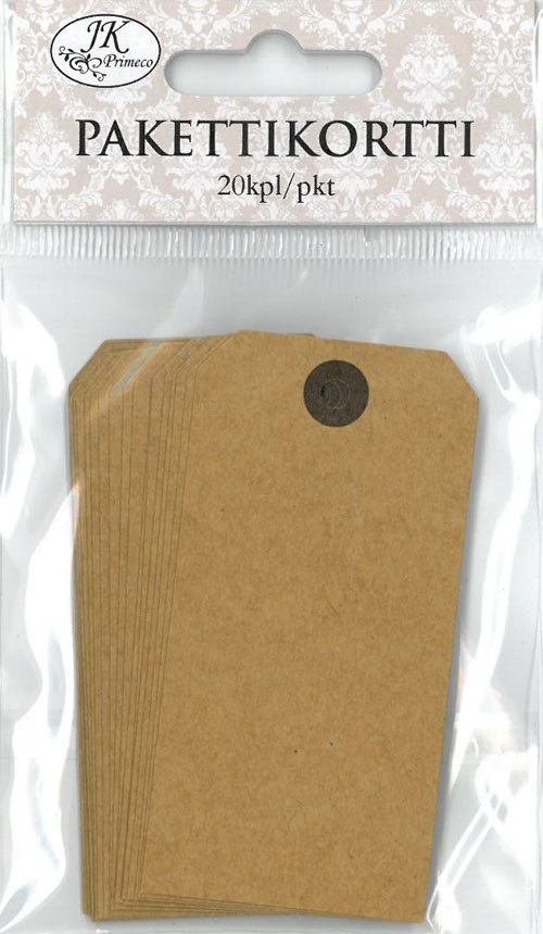 Pakettikortti 4x8cm 20kpl/pkt - Craft supplies - 147207 - 1