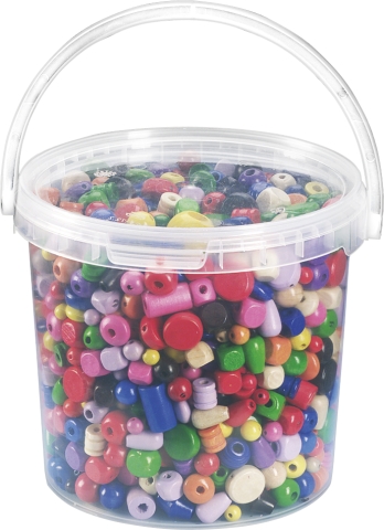 Puuhelmet ämpärissä 1,5L - Craft supplies - 141267 - 1