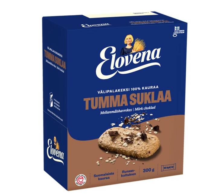 Välipalakeksi Elovena 10x30g/pkt - Keksit ja korput - 173267 - 1