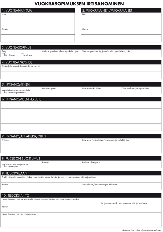 Vuokrasopimuskaavake A4 2-os - Lomakkeet - 102257 - 1