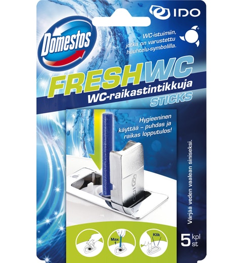 WC-raikastintikku 5x9,5g DOMESTOS - Raikastimet ja annostelijat - 159097 - 1