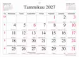 Kuukausilehtiö 2027 - Seinäkalenterit - 189438 - 1
