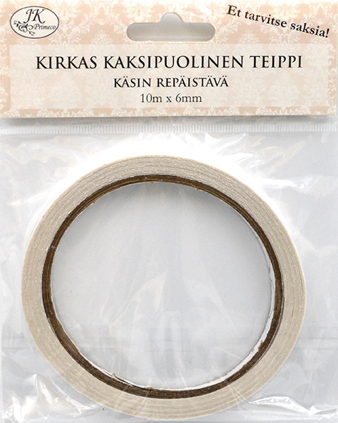 Paperiteippi kirkas 6mm/10m - Kaksipuoleiset teipit ja kiinnitystarrat - 163788 - 1