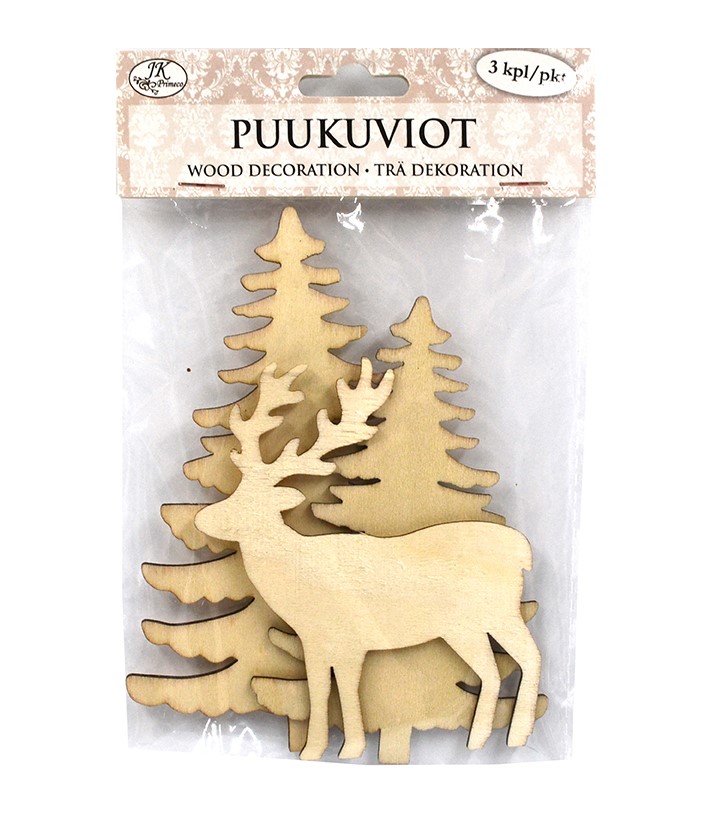 Puukuviot 11-15cm 3kpl/pkt - Craft supplies - 176188 - 1
