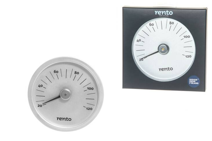 Rento saunan lämpömittari alumiinia natural - Saunatarvikkeet - 135628 - 1