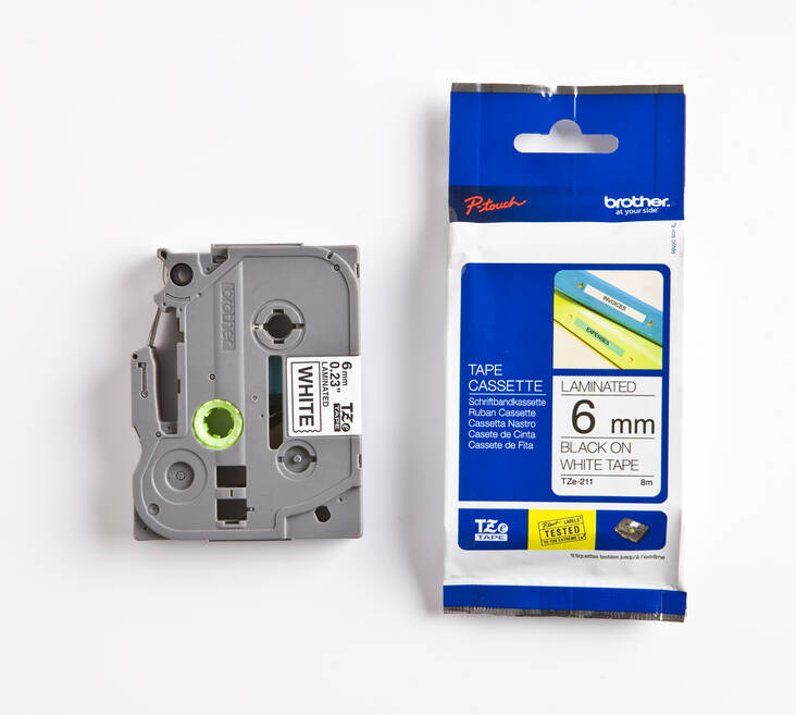 Tarranauha BROTHER 6mmx8m TZe-211 - Tarranauhat Brother - 125128 - 1