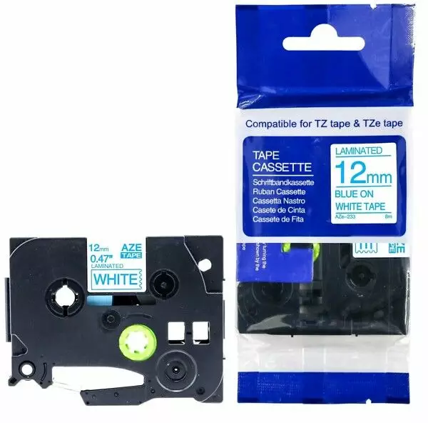 Tarranauha 12mmx8m AZE-233 (tarvike) - Label Tapes Brother - 183888 - 1