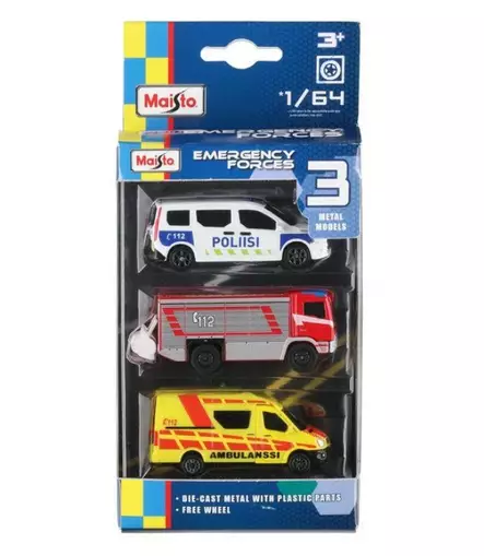Hälytysajoneuvot 3kpl/pkt MAISTO - Lelut - 186979 - 1