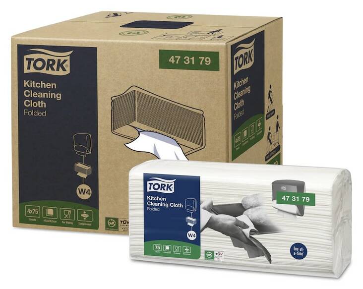 Keittiöpuhdistusliina TORK W4 - Non-woven cloths and dispensers - 168619 - 1