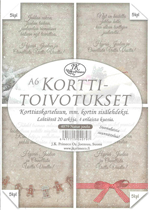 Korttitoivotukset Joulu A6 - Askartelutarvikkeet - 159309 - 1
