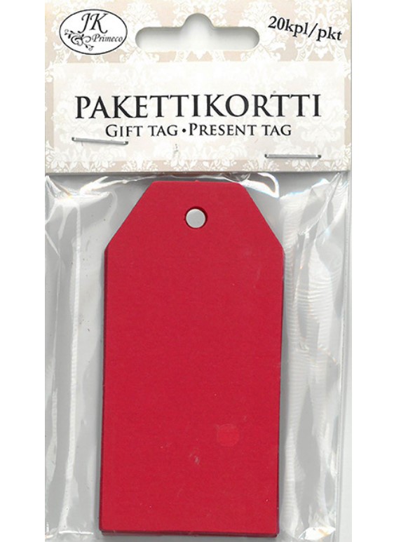 Pakettikortti punainen - Craft supplies - 171929 - 1