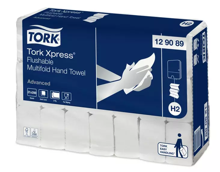 Käsipyyhe TORK Advanced H2 Flushable - Folded hand towels and dispensers - 153119 - 1
