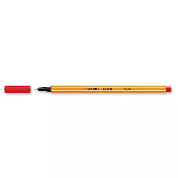 Kuitukärkikynä 0,4mm STABILO 88 punainen - Fiber-tip pens - 183609 - 1