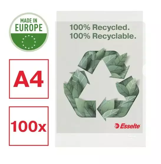 Muovitasku A4 100my ESSELTE Recycle - Plastic pockets - 163809 - 1